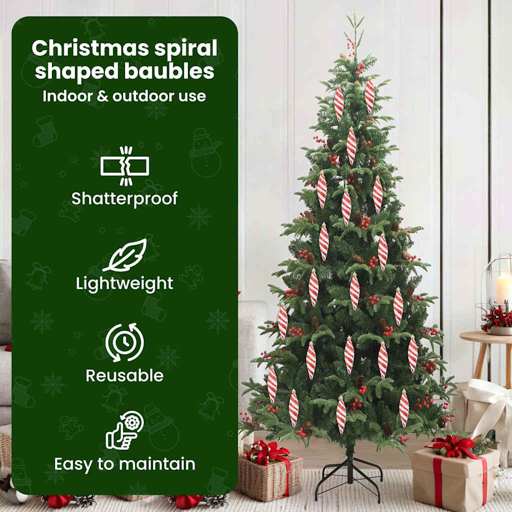 Christmas Spiral Ball 40 pcs Red Plastic