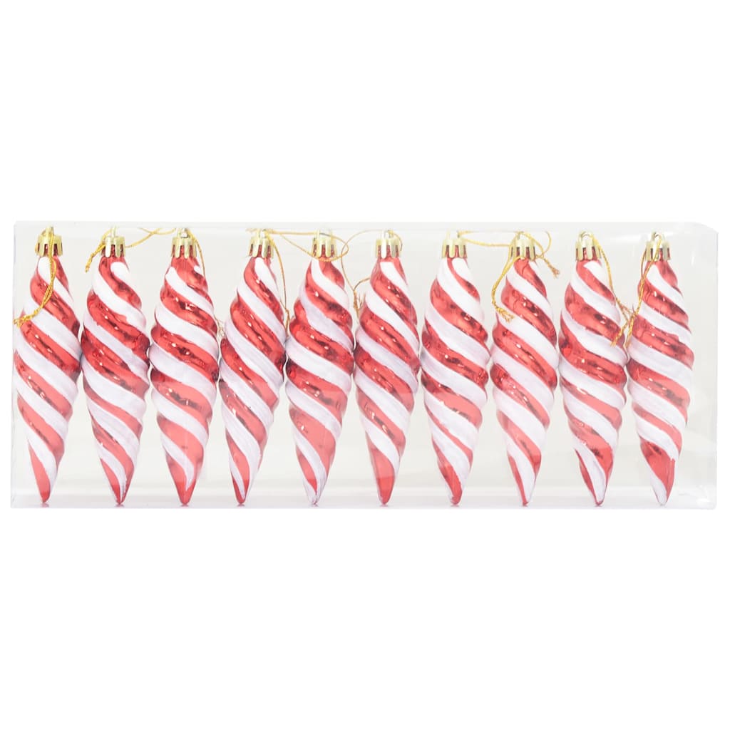 Christmas Spiral Ball 40 pcs Red Plastic