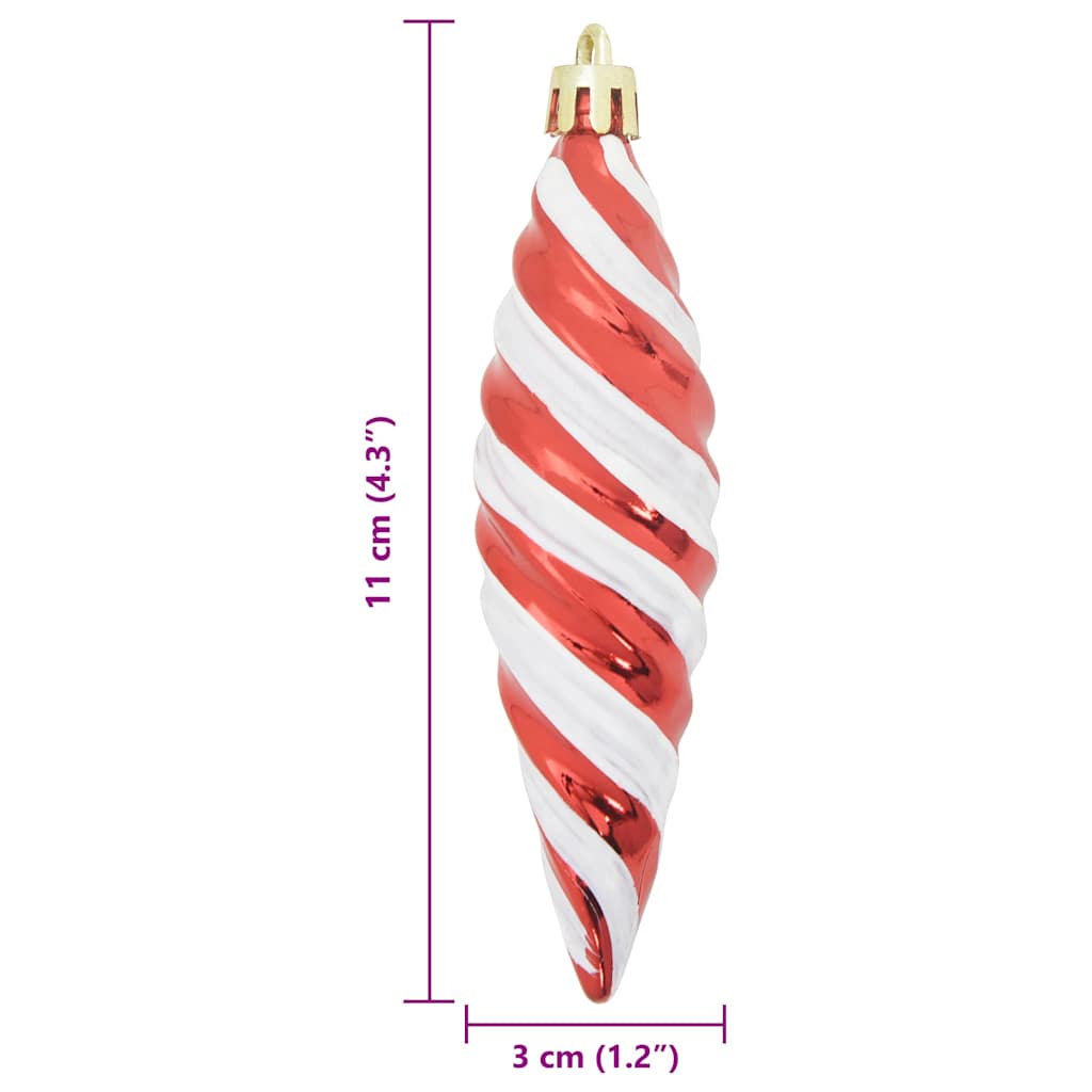Christmas Spiral Ball 40 pcs Red Plastic