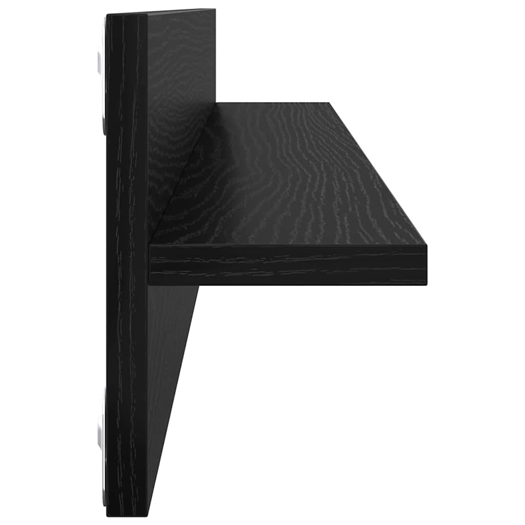 Wall Shelves 4 pcs Black oak 80 x 11.5 x 18 cm
