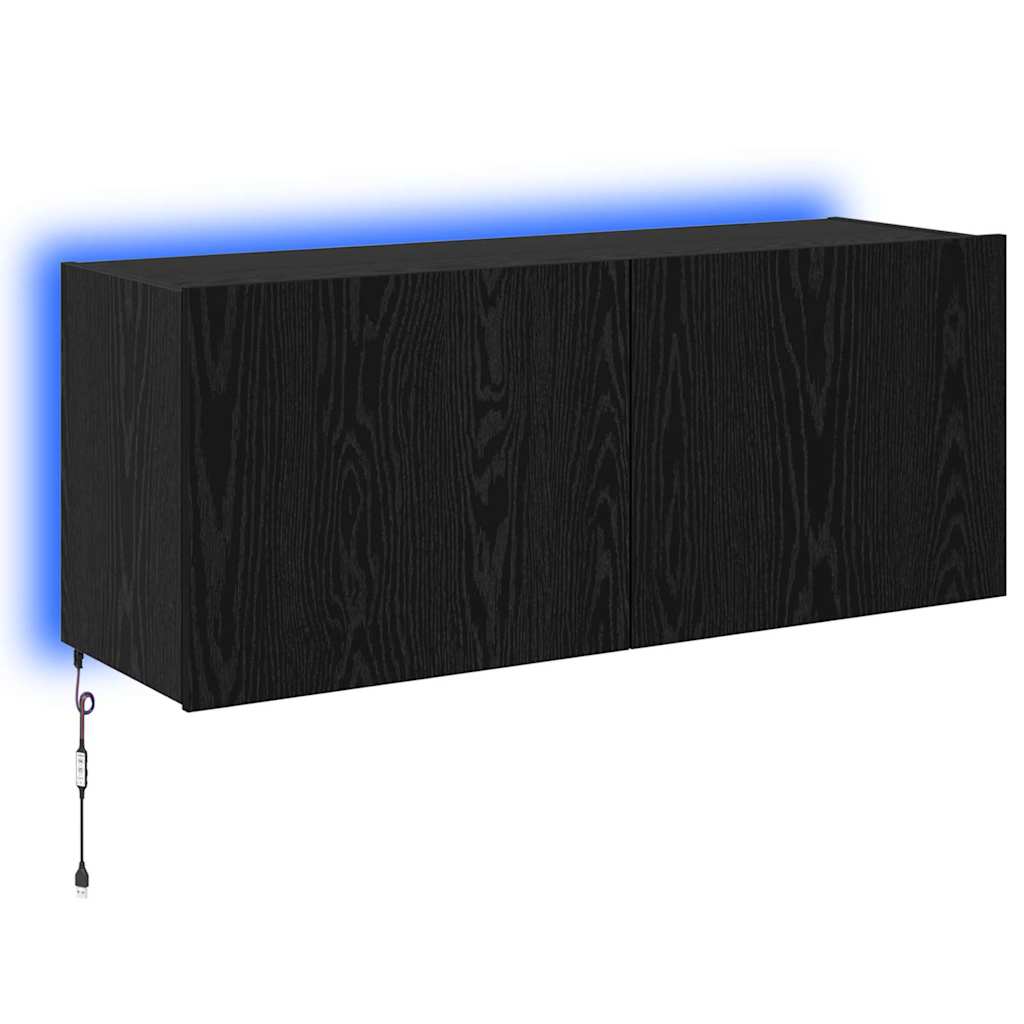 TV sienas skapītis melns ozols 100 x 35 x 41 cm