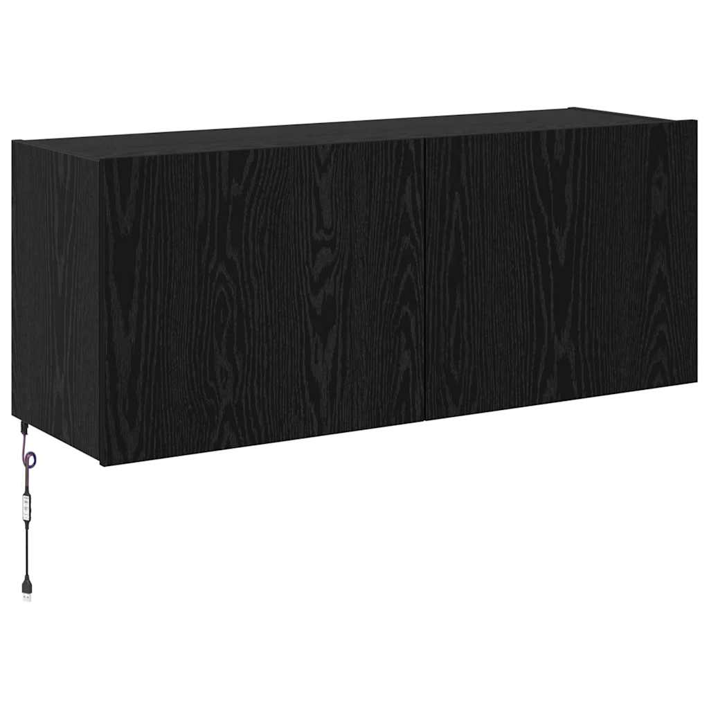 TV sienas skapītis melns ozols 100 x 35 x 41 cm