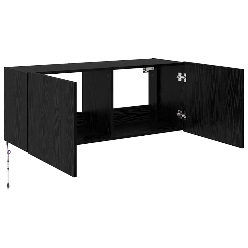 TV sienas skapītis melns ozols 100 x 35 x 41 cm