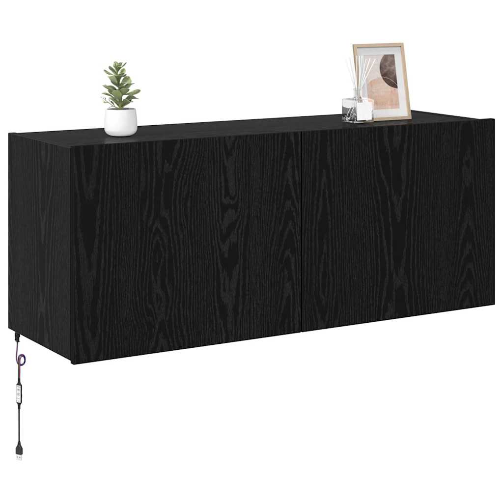 TV sienas skapītis melns ozols 100 x 35 x 41 cm