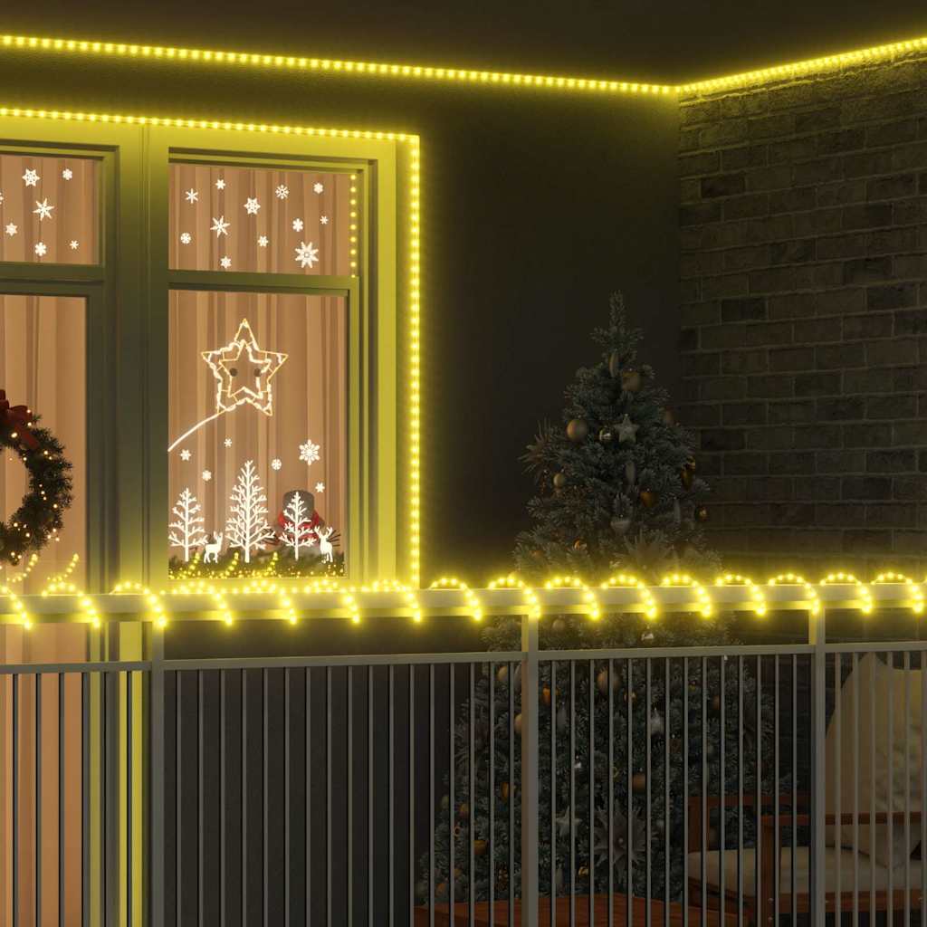 Virvju gaisma ar 120 LED silti baltām gaismām 5 m PVC