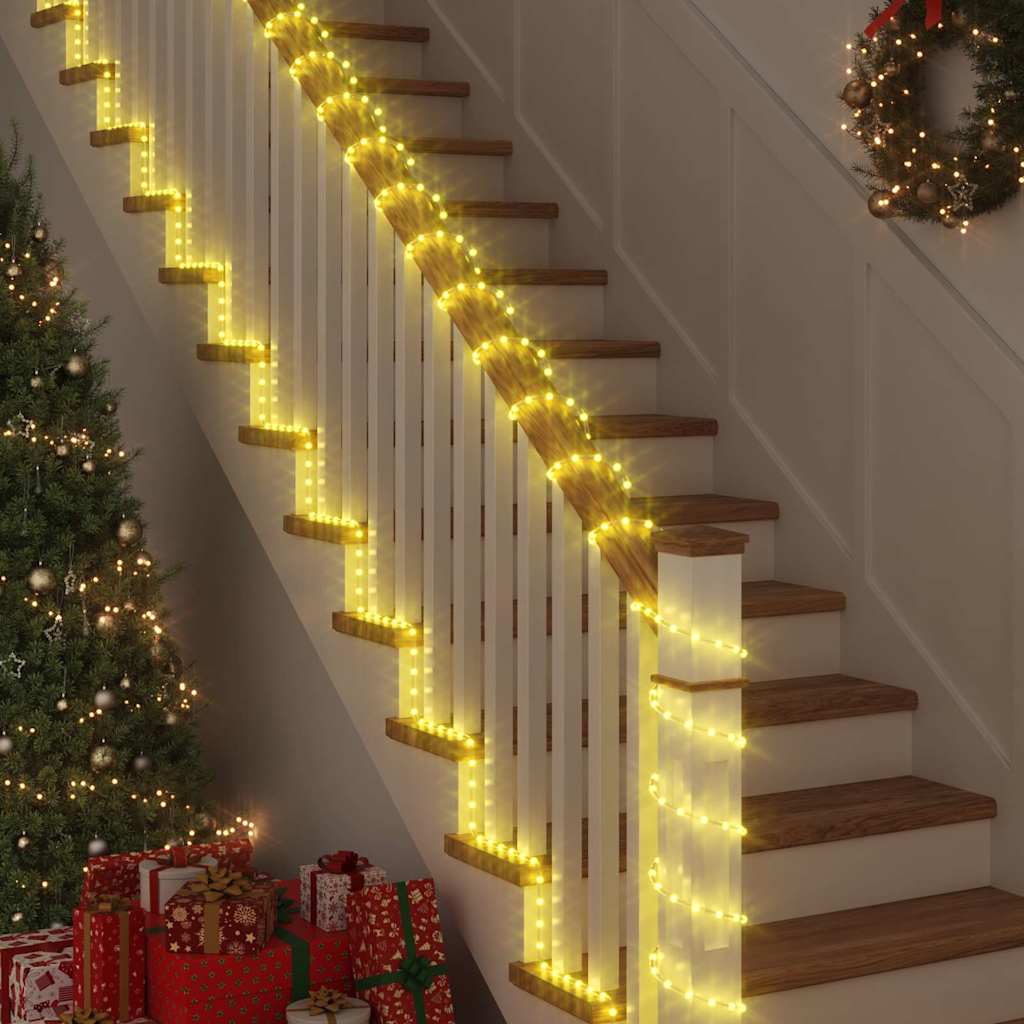 Rope Light with 480 LEDs Warm White 20 m PVC GLITTER