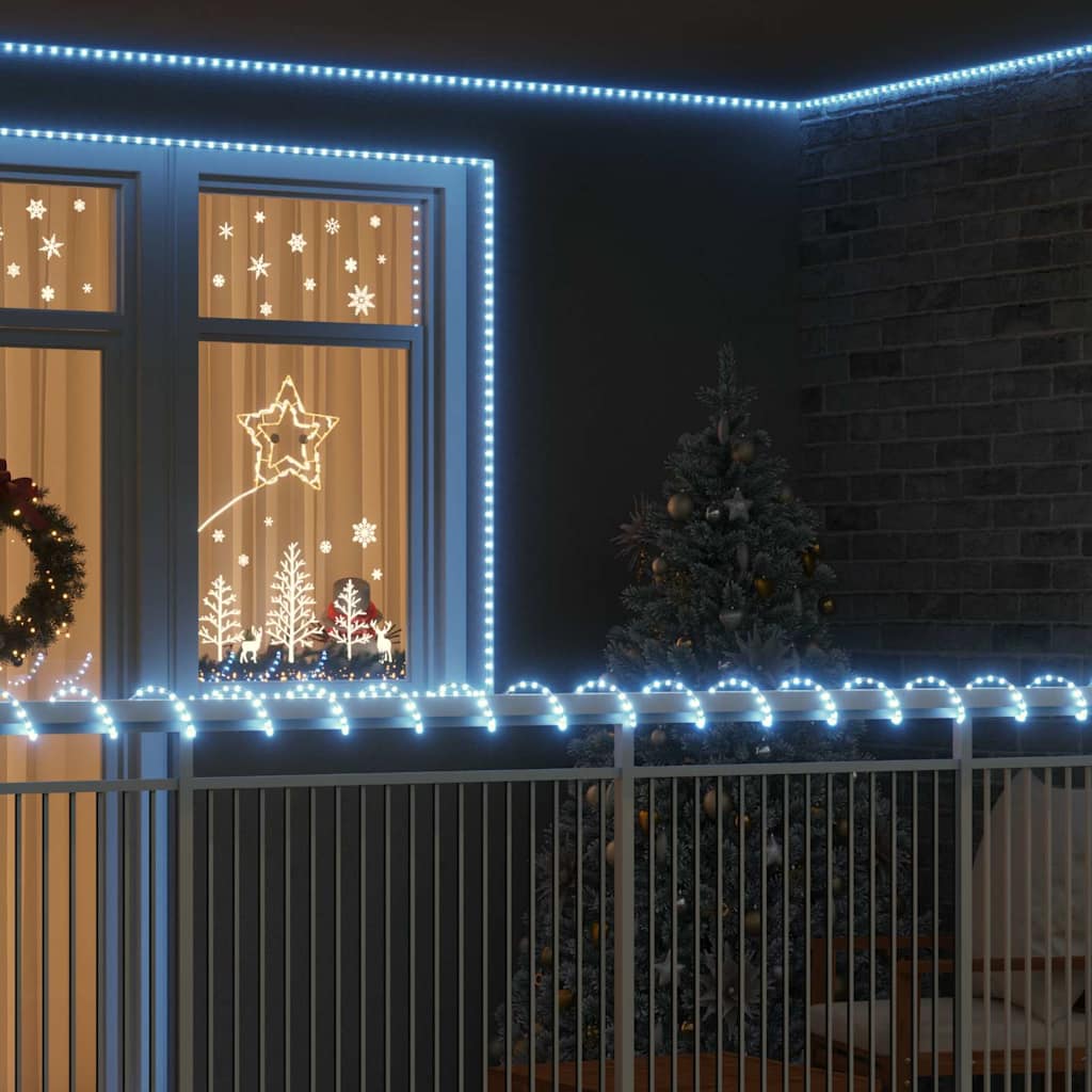 Virves gaismas ar 240 LED auksti balta 10 m PVC GLITTER