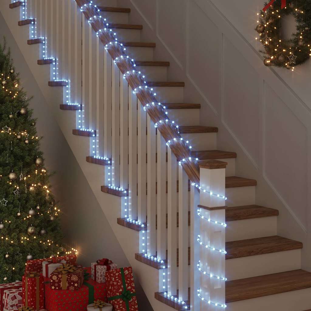 Virves gaismas ar 240 LED auksti balta 10 m PVC GLITTER