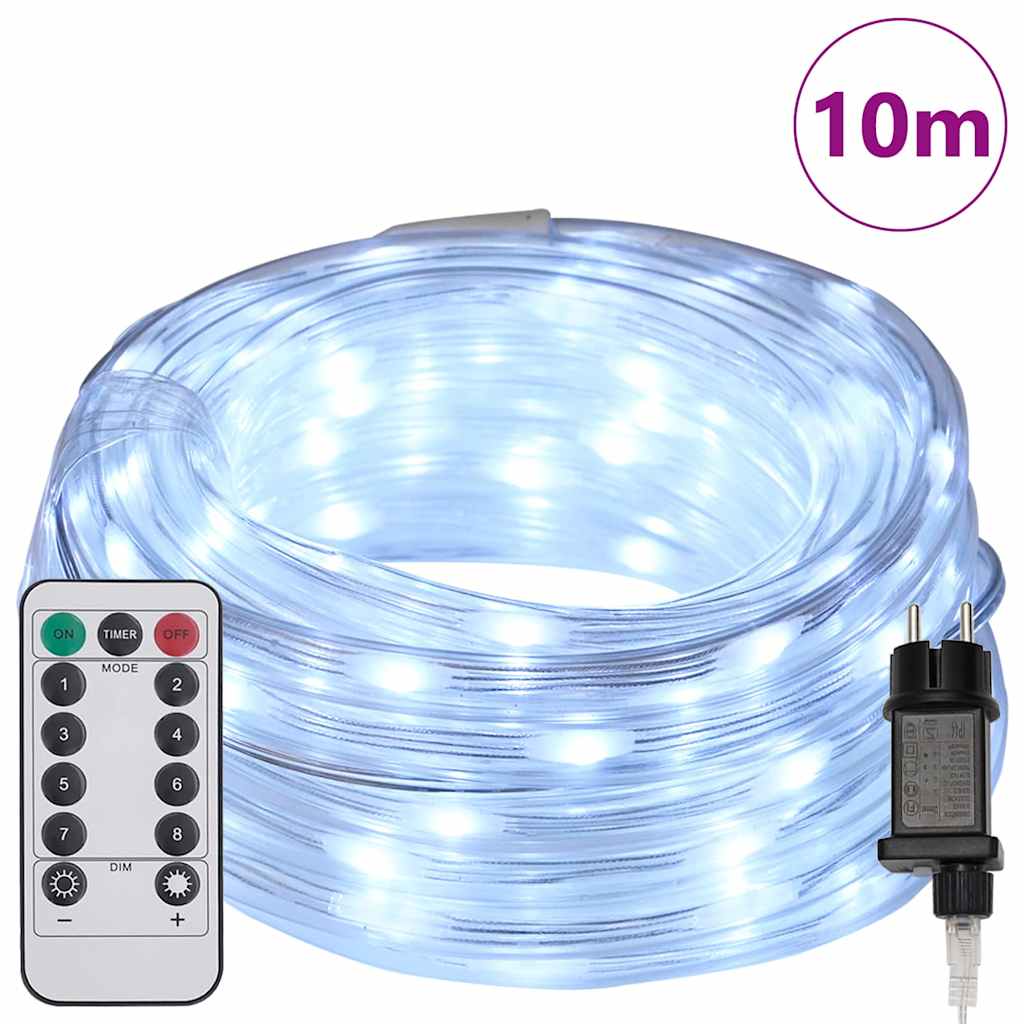 Virves gaismas ar 240 LED auksti balta 10 m PVC GLITTER