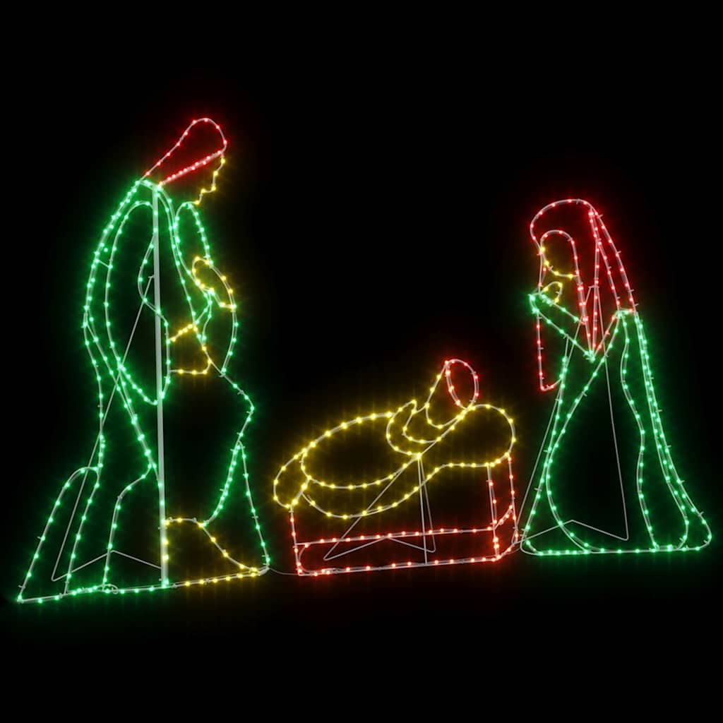 Apšviesta Kūčių scena su 550 LED Įvairiaspalvis 112 x 72 cm PVC