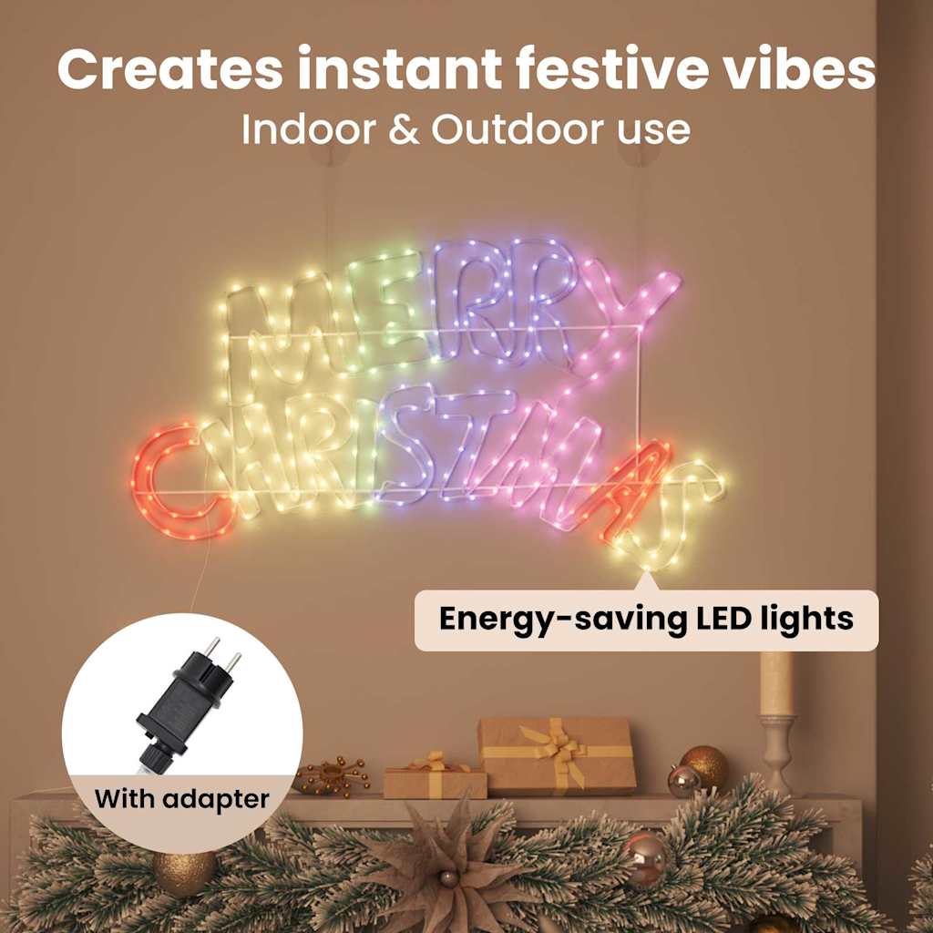 Kalėdų ženklas su 240 LED Įvairiaspalvis 99,5 x 54 cm PVC