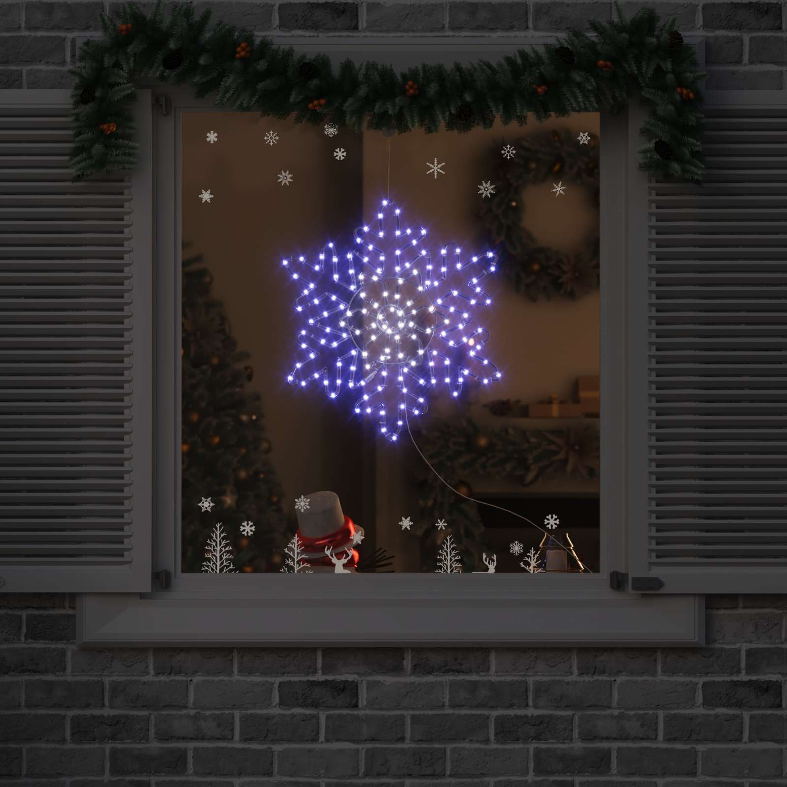 Kalėdinis snaigė su 156 LED Mėlyna 55.5 x 55.5 x 0.75cm PVC