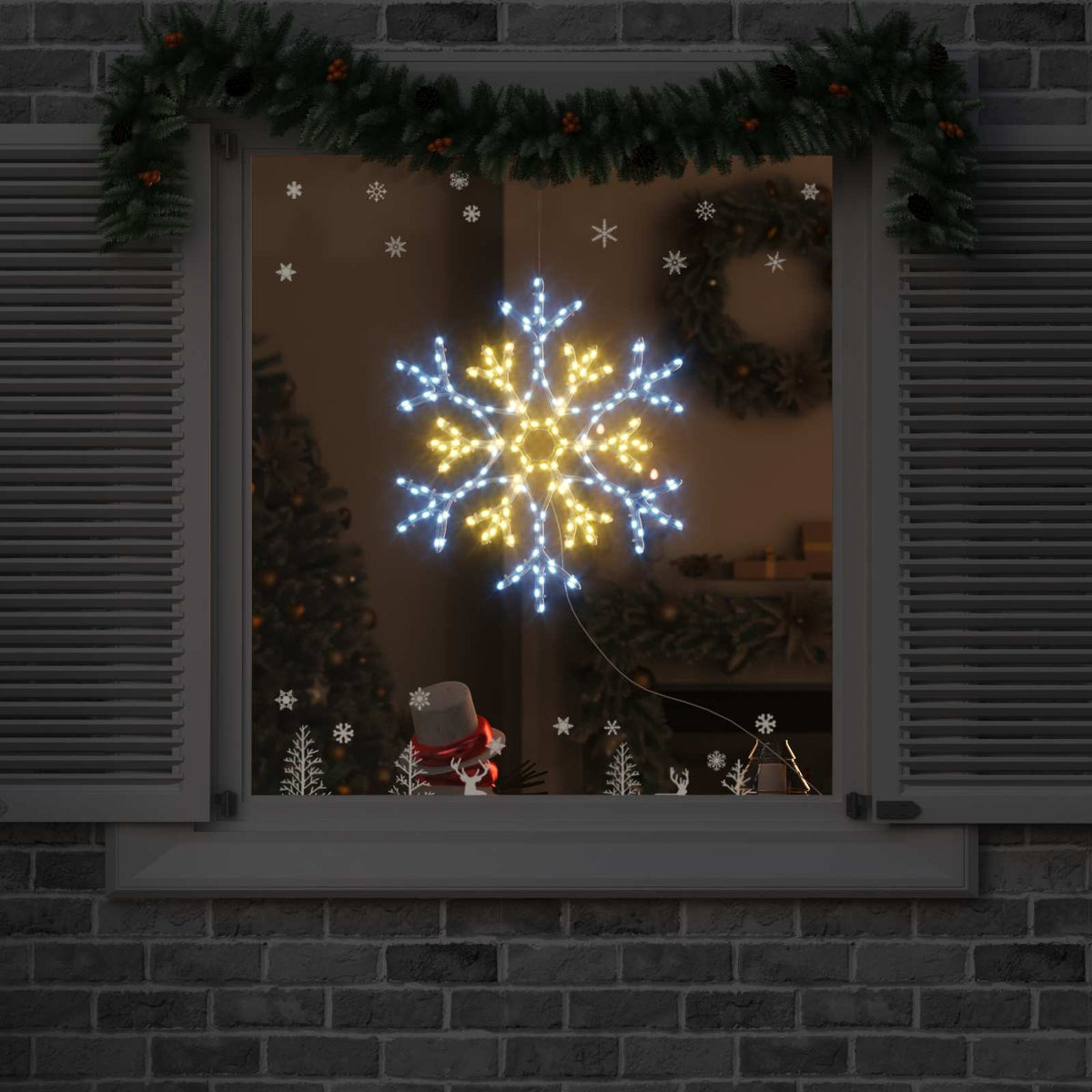 Kalėdinis snaigė su 180 LED Šilta balta 56 x 49 x 0.7 cm PVC