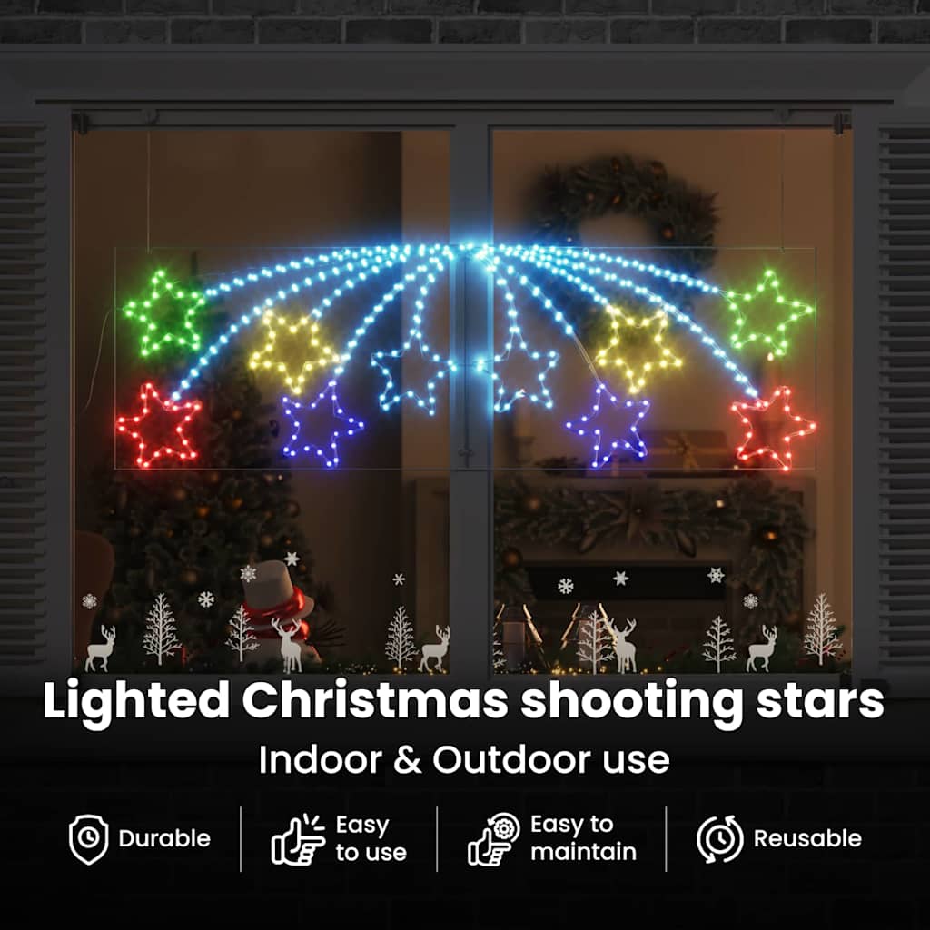 Kalėdų Žvaigždė su 432 LED Įvairiaspalvis 182 x 58 cm PVC