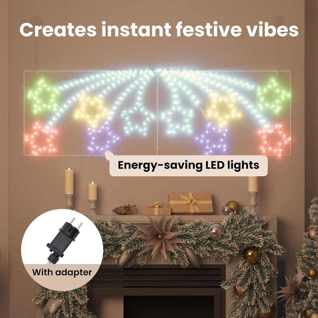 Kalėdų Žvaigždė su 432 LED Įvairiaspalvis 182 x 58 cm PVC