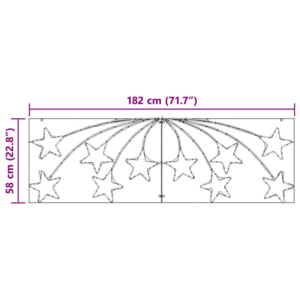 Kalėdų Žvaigždė 432 LED Įvairiaspalvis 182 x 58 cm PVC