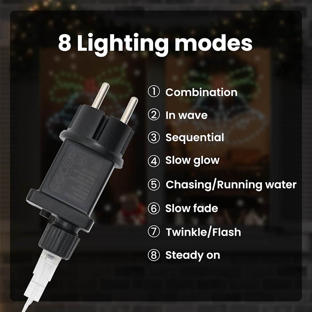 Kalėdų skambutis su 144 LED Įvairiaspalvis 56 x 46 cm PVC