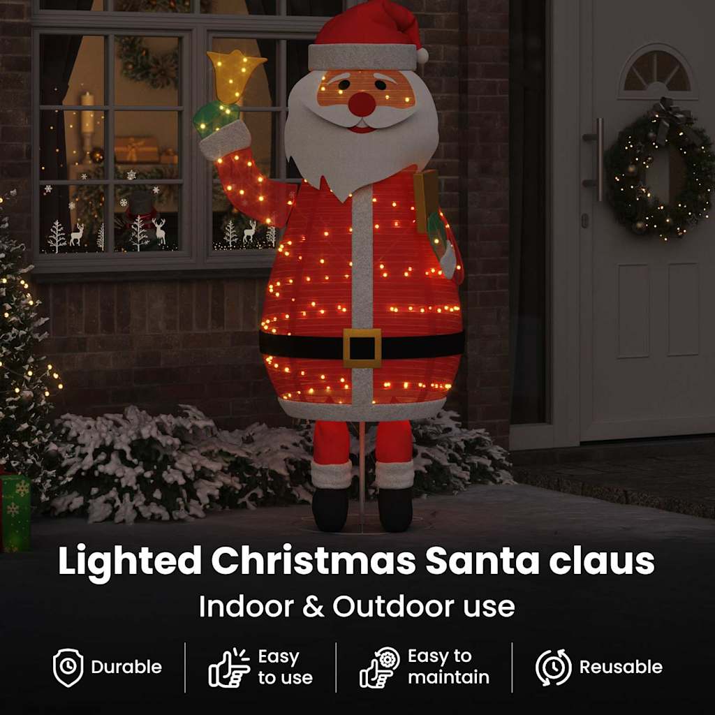 Kalėdų senelis su 200 LED Šilta balta 100 x 180 cm audinys