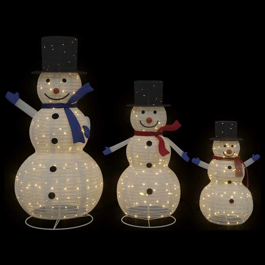 Kalėdų Snieguolių Šeima su 270 LED 3 pcs Šilta balta audinys