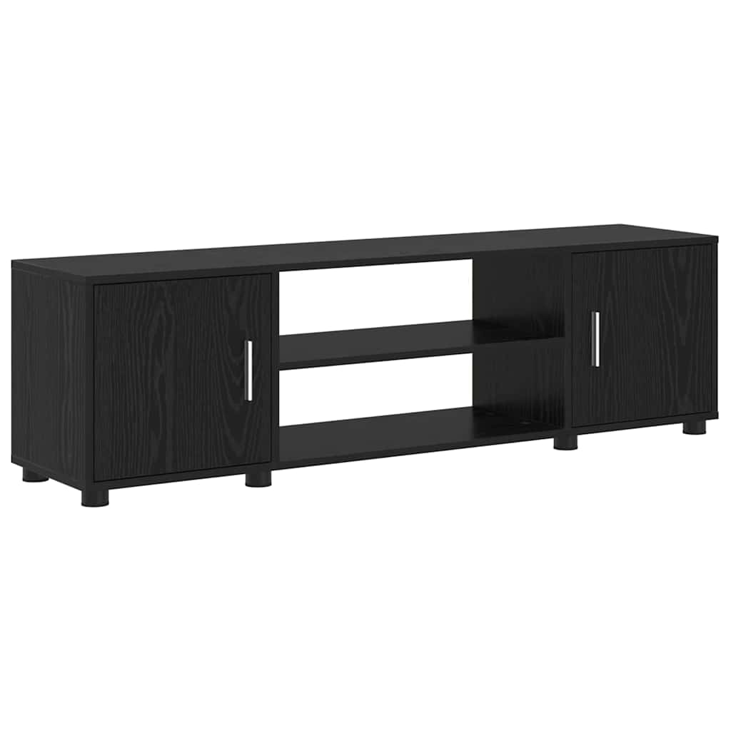 4 dalių TV spintelė rinkinys su lentyna 4 pcs juoda ąžuolo