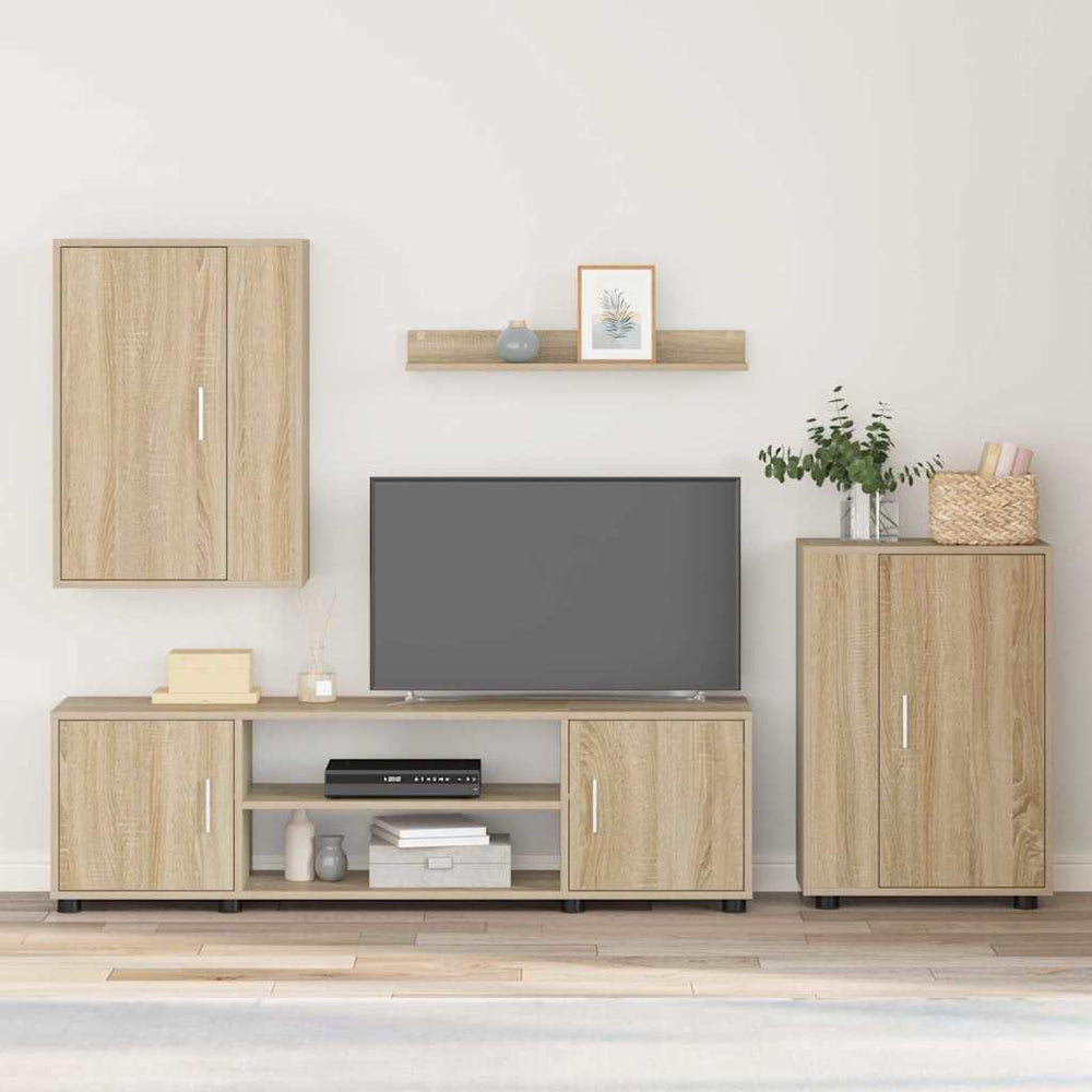 4 dalių TV spintelė rinkinys 4 pcs Sonoma ąžuolas