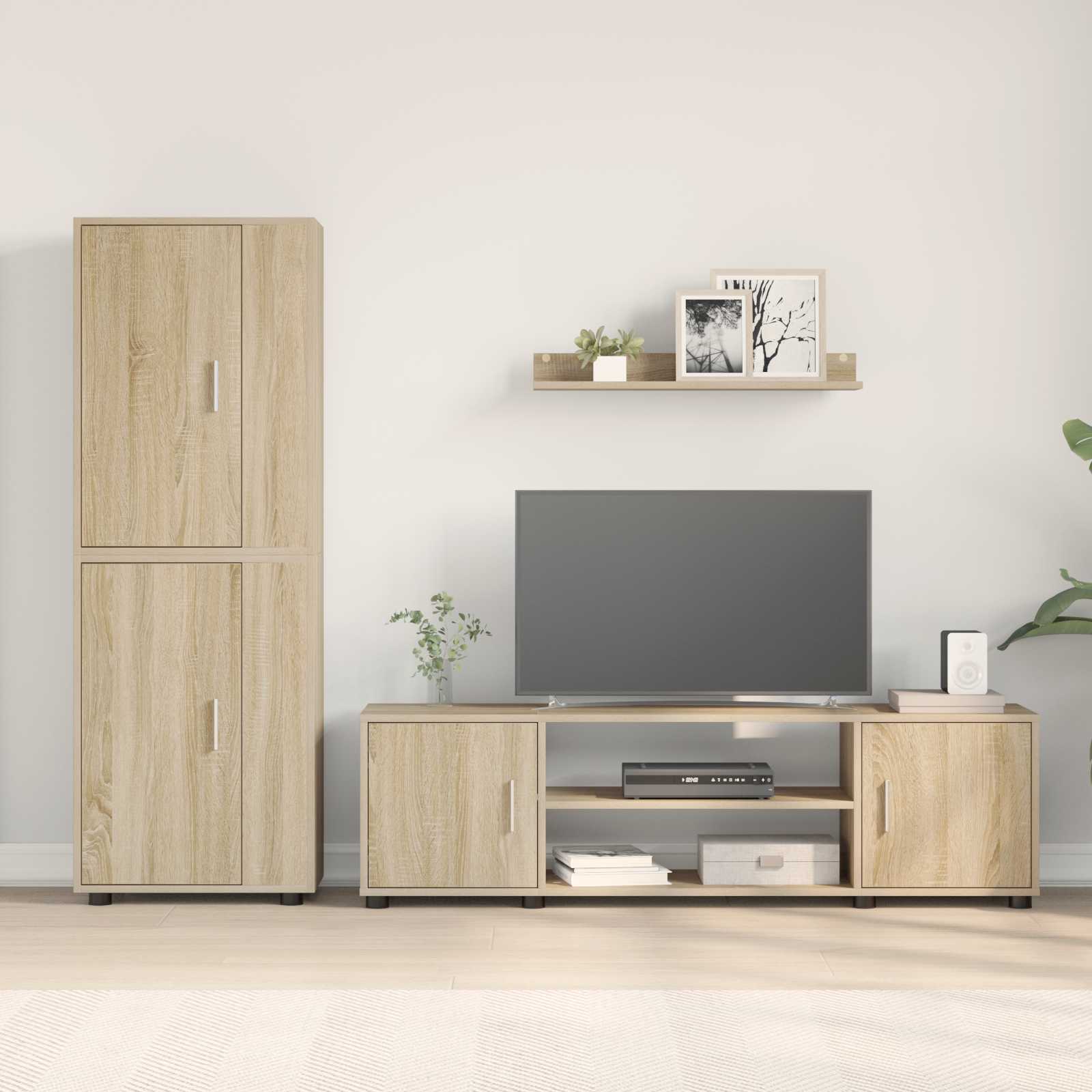 TV spintelių komplektas 4 pcs Sonoma ąžuolas Apdirbta mediena