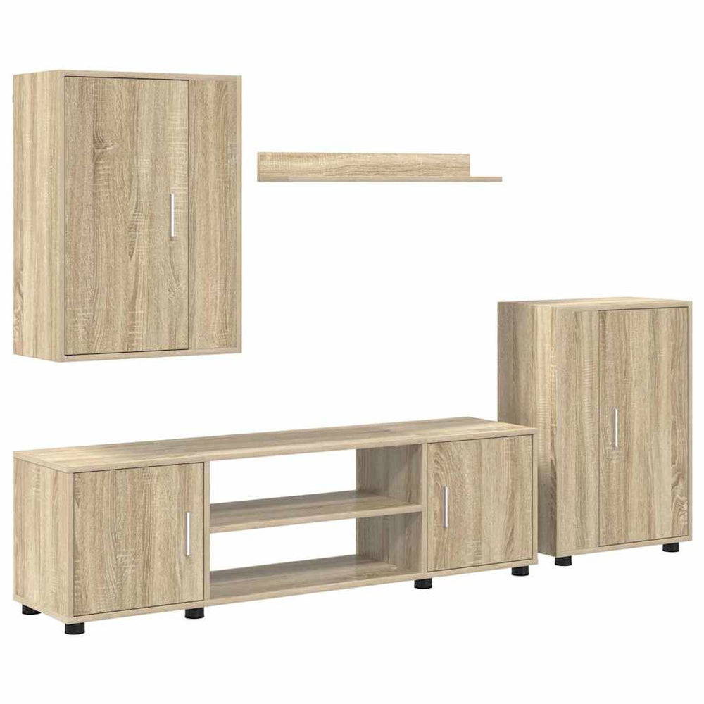 4 dalių TV spintelė rinkinys 4 pcs Sonoma ąžuolas
