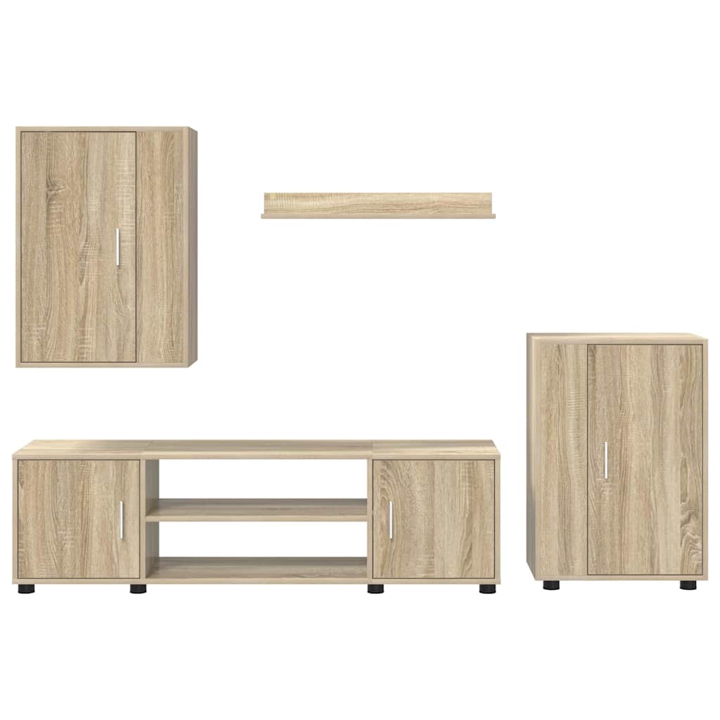 4 dalių TV spintelė rinkinys 4 pcs Sonoma ąžuolas