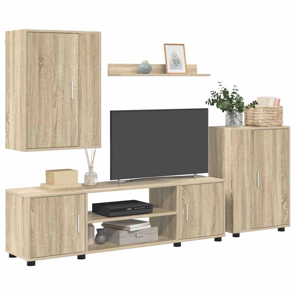4 dalių TV spintelė rinkinys 4 pcs Sonoma ąžuolas