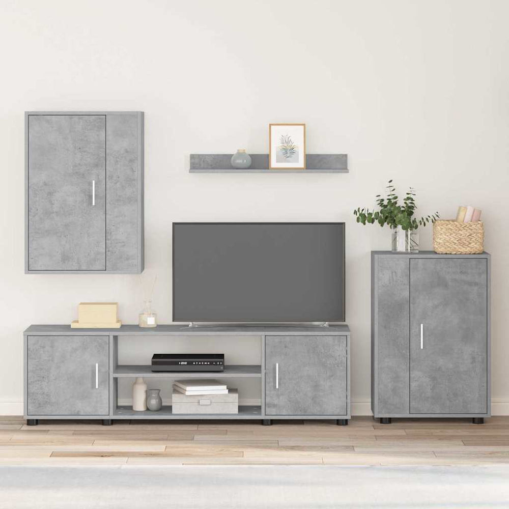 4 dalių TV spintelė rinkinys 4 pcs Betono pilka