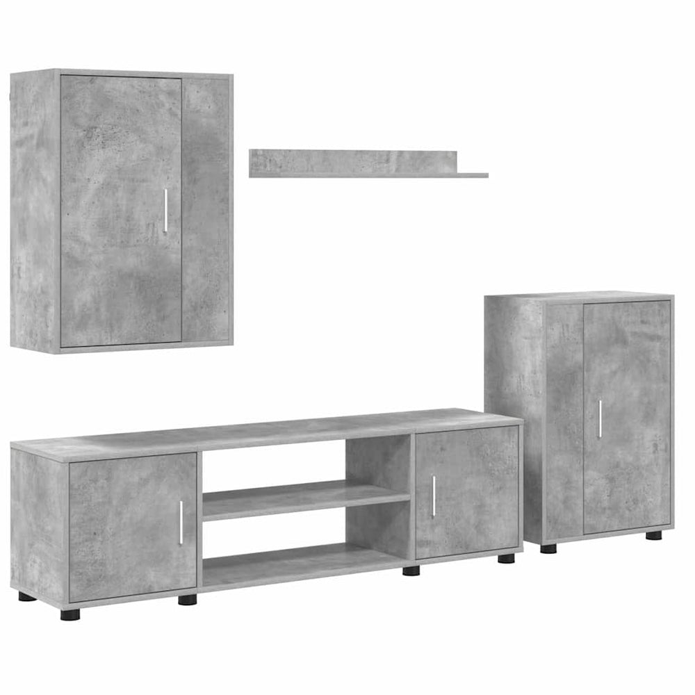 4 dalių TV spintelė rinkinys 4 pcs Betono pilka