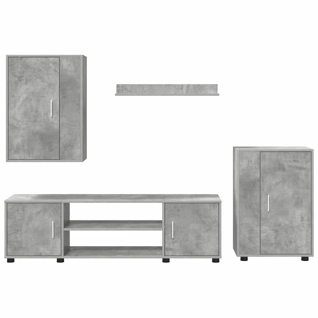 4 dalių TV spintelė rinkinys 4 pcs Betono pilka