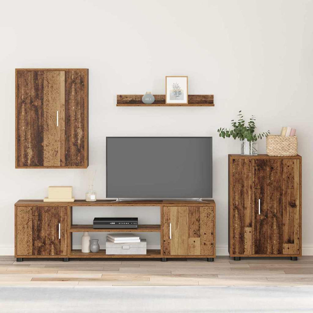 4 dalių TV spintelė rinkinys 4 pcs Sena mediena