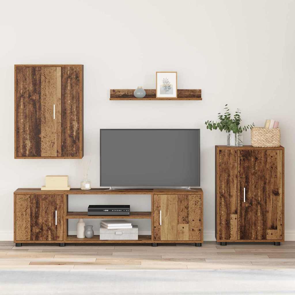 4 dalių TV spintelė rinkinys 4 pcs Sena mediena