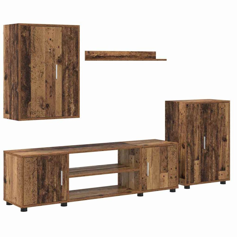 4 dalių TV spintelė rinkinys 4 pcs Sena mediena