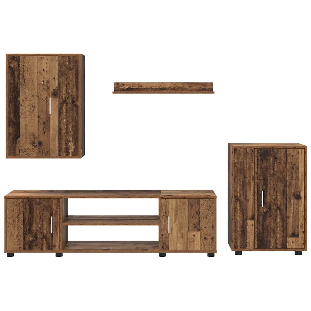 4 dalių TV spintelė rinkinys 4 pcs Sena mediena