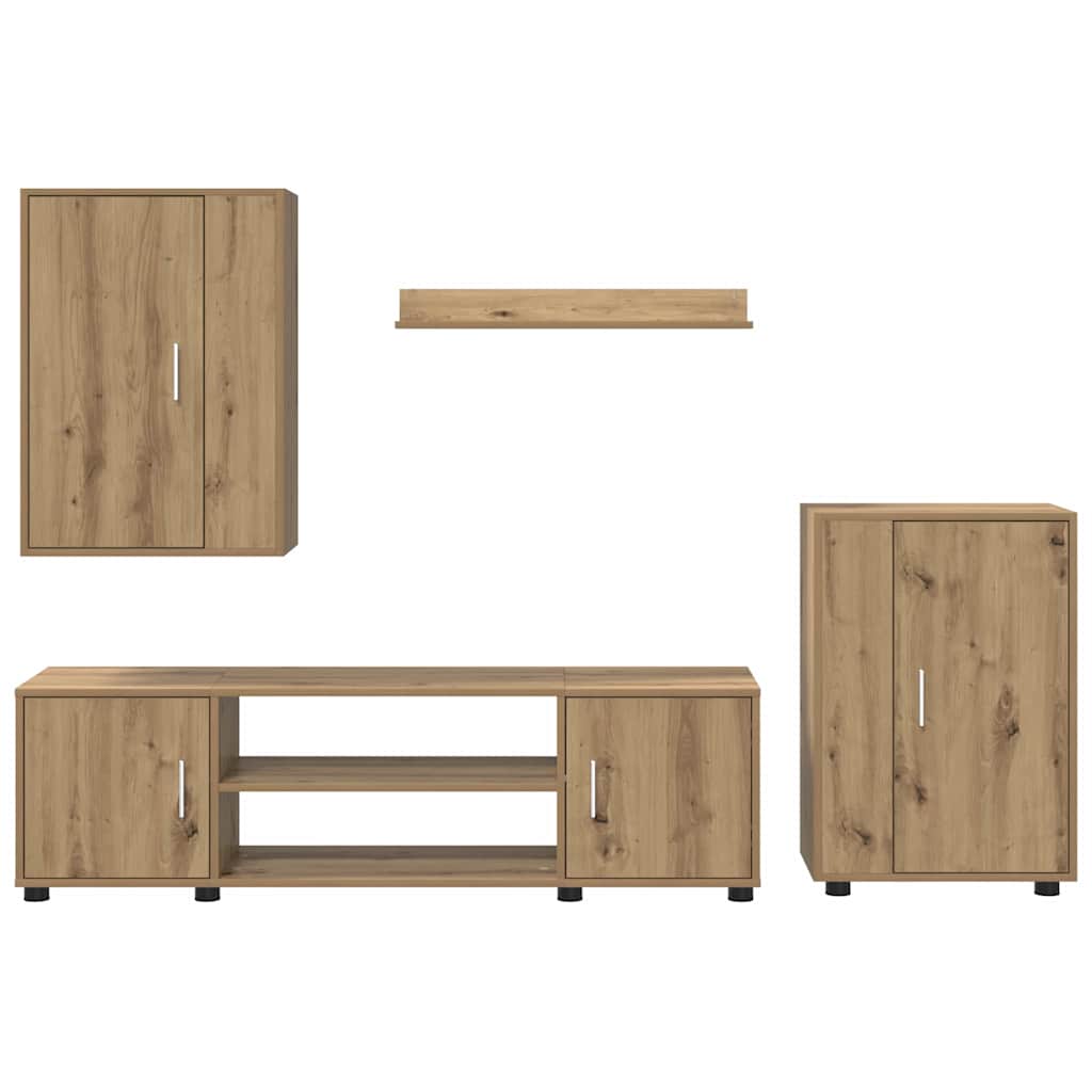 4 dalių TV spintelė rinkinys 4 pcs artisano ąžuolo