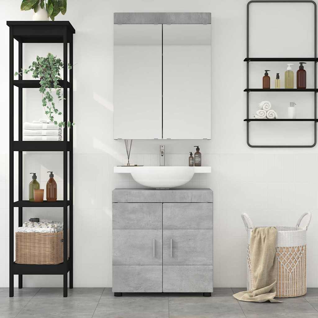 Vonios baldų rinkinys TULUM 2 pcs Betono pilka 60 x 34 x 63 cm