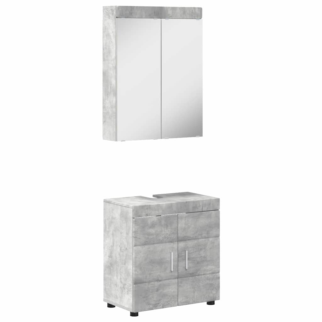 Vonios baldų rinkinys TULUM 2 pcs Betono pilka 60 x 34 x 63 cm