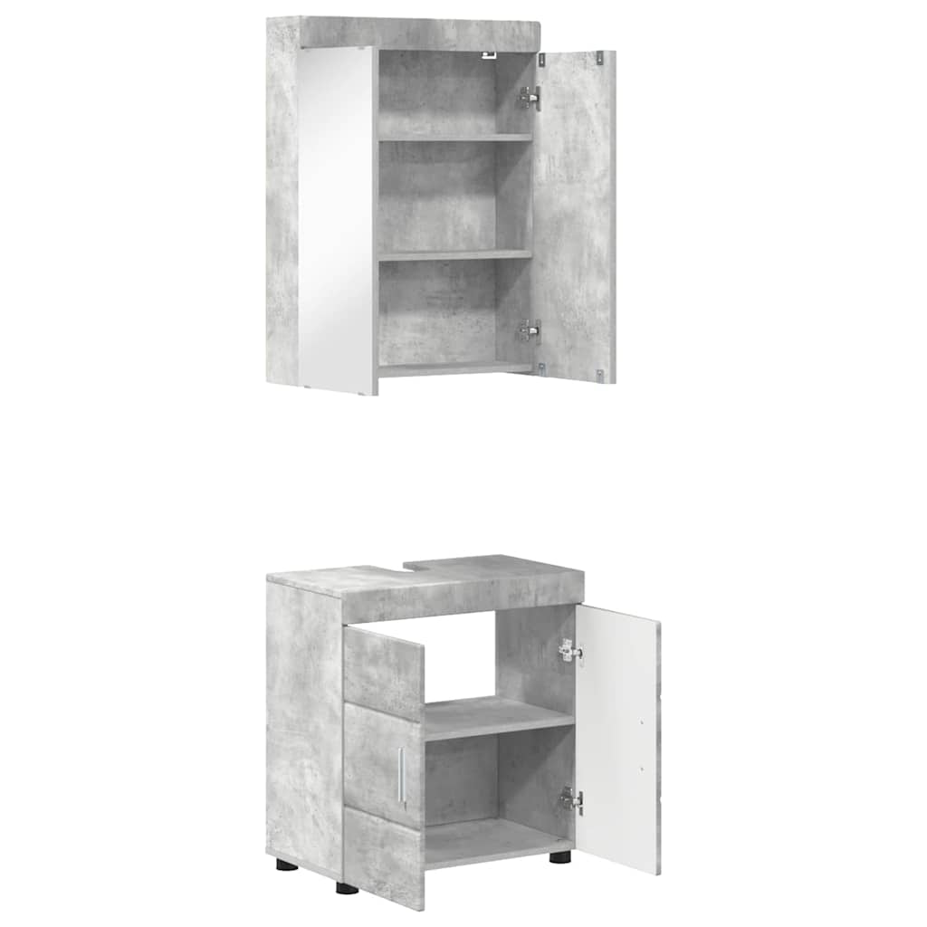 Vonios baldų rinkinys TULUM 2 pcs Betono pilka 60 x 34 x 63 cm