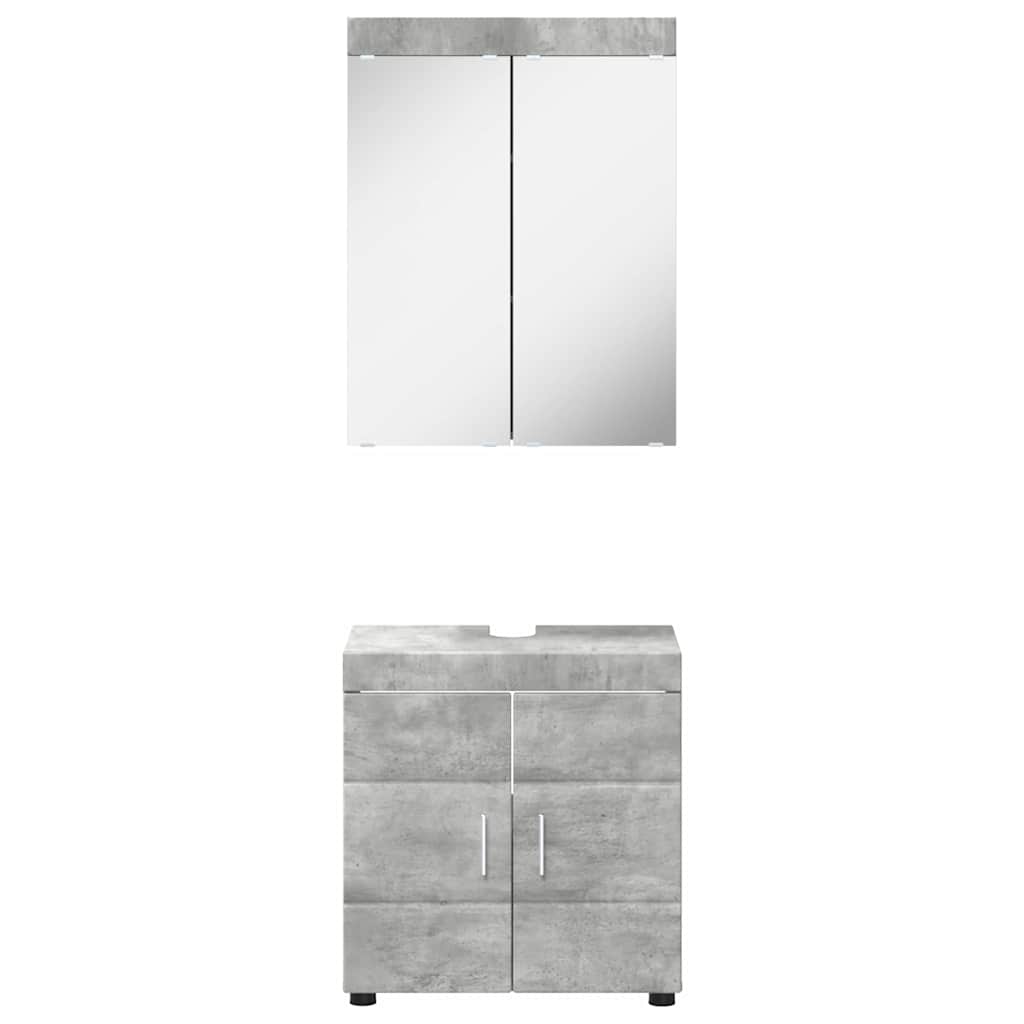 Vonios baldų rinkinys TULUM 2 pcs Betono pilka 60 x 34 x 63 cm