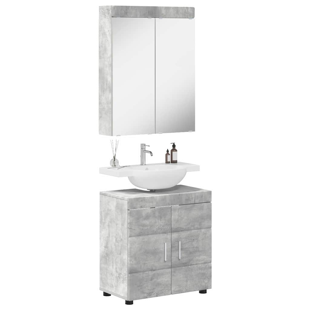 Vonios baldų rinkinys TULUM 2 pcs Betono pilka 60 x 34 x 63 cm