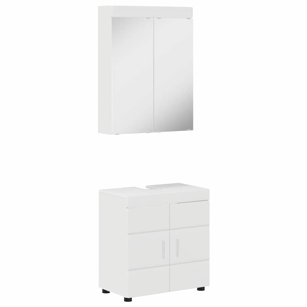 Vonios baldų rinkinys TULUM 2 pcs Aukštai blizganti balta