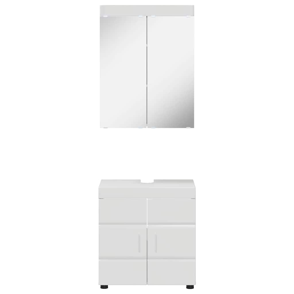 Vonios baldų rinkinys TULUM 2 pcs Aukštai blizganti balta