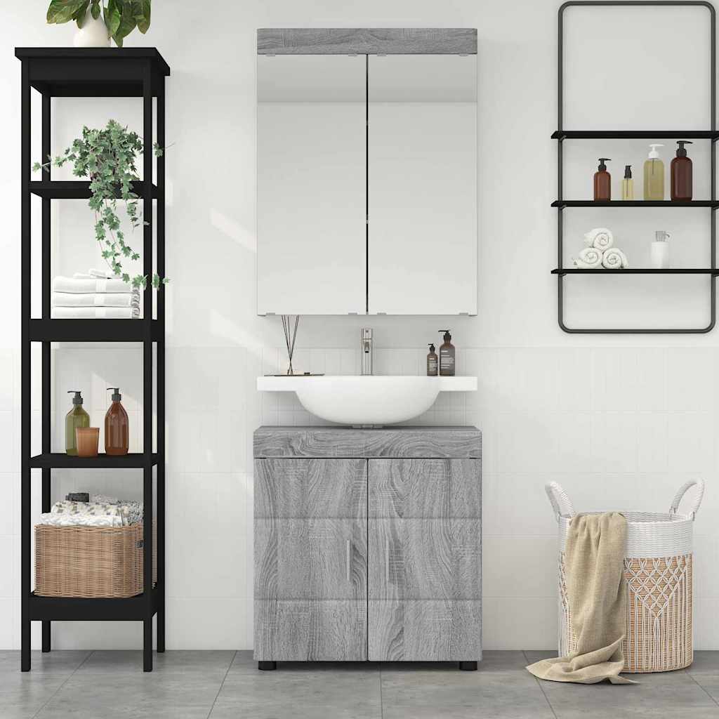 Vonios baldų rinkinys TULUM 2 pcs Pilkas Sonoma 60 x 34 x 63 cm