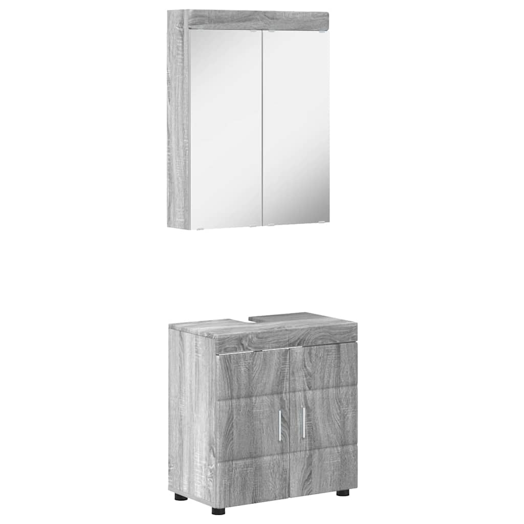 Vonios baldų rinkinys TULUM 2 pcs Pilkas Sonoma 60 x 34 x 63 cm
