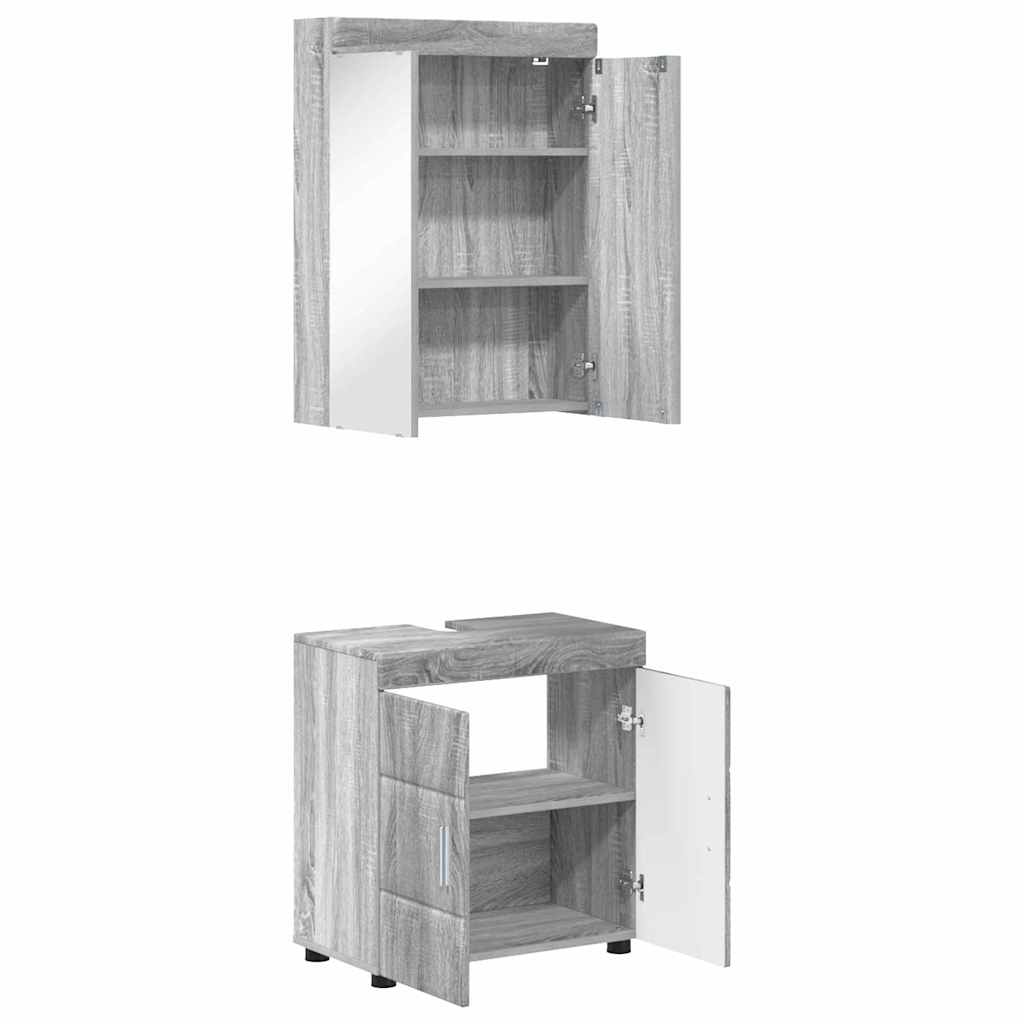 Vonios baldų rinkinys TULUM 2 pcs Pilkas Sonoma 60 x 34 x 63 cm