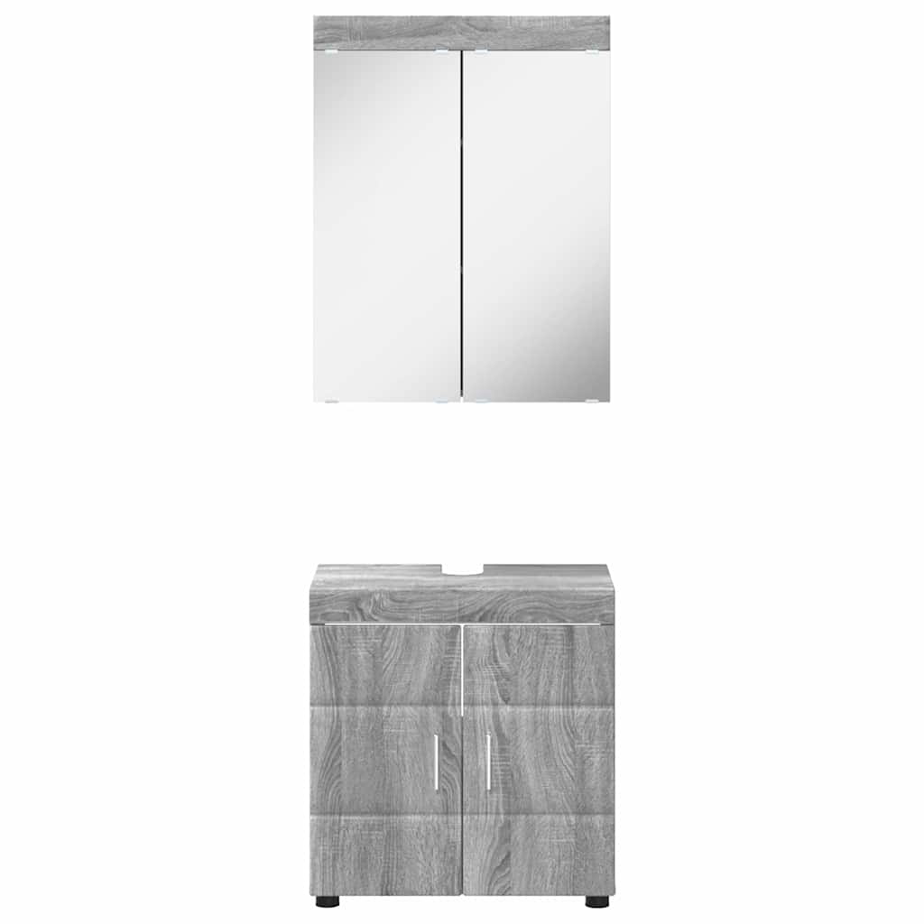 Vonios baldų rinkinys TULUM 2 pcs Pilkas Sonoma 60 x 34 x 63 cm