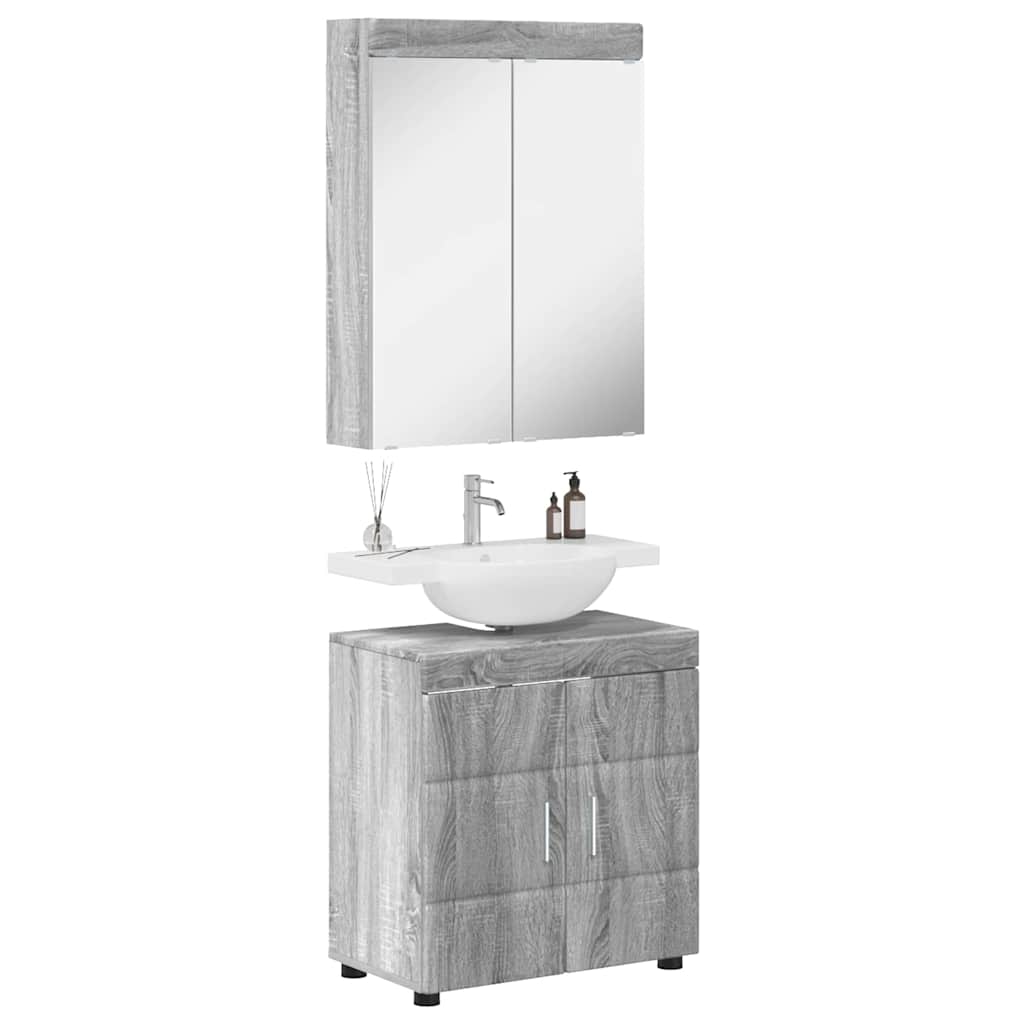 Vonios baldų rinkinys TULUM 2 pcs Pilkas Sonoma 60 x 34 x 63 cm