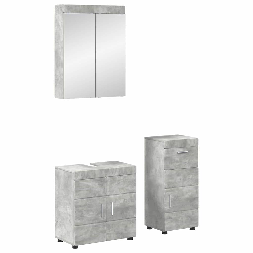 Vonios baldų rinkinys TULUM 3 pcs Betono pilka 60 x 34 x 63 cm